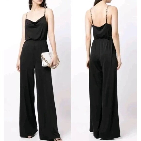Jason Wu Black Jumpsuit with Chain Straps - Picture 1 of 16